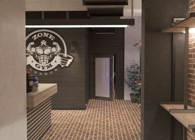 Stylish interior of ZONE RECOVERY in London, England, GB showcasing brick walls and modern decor.