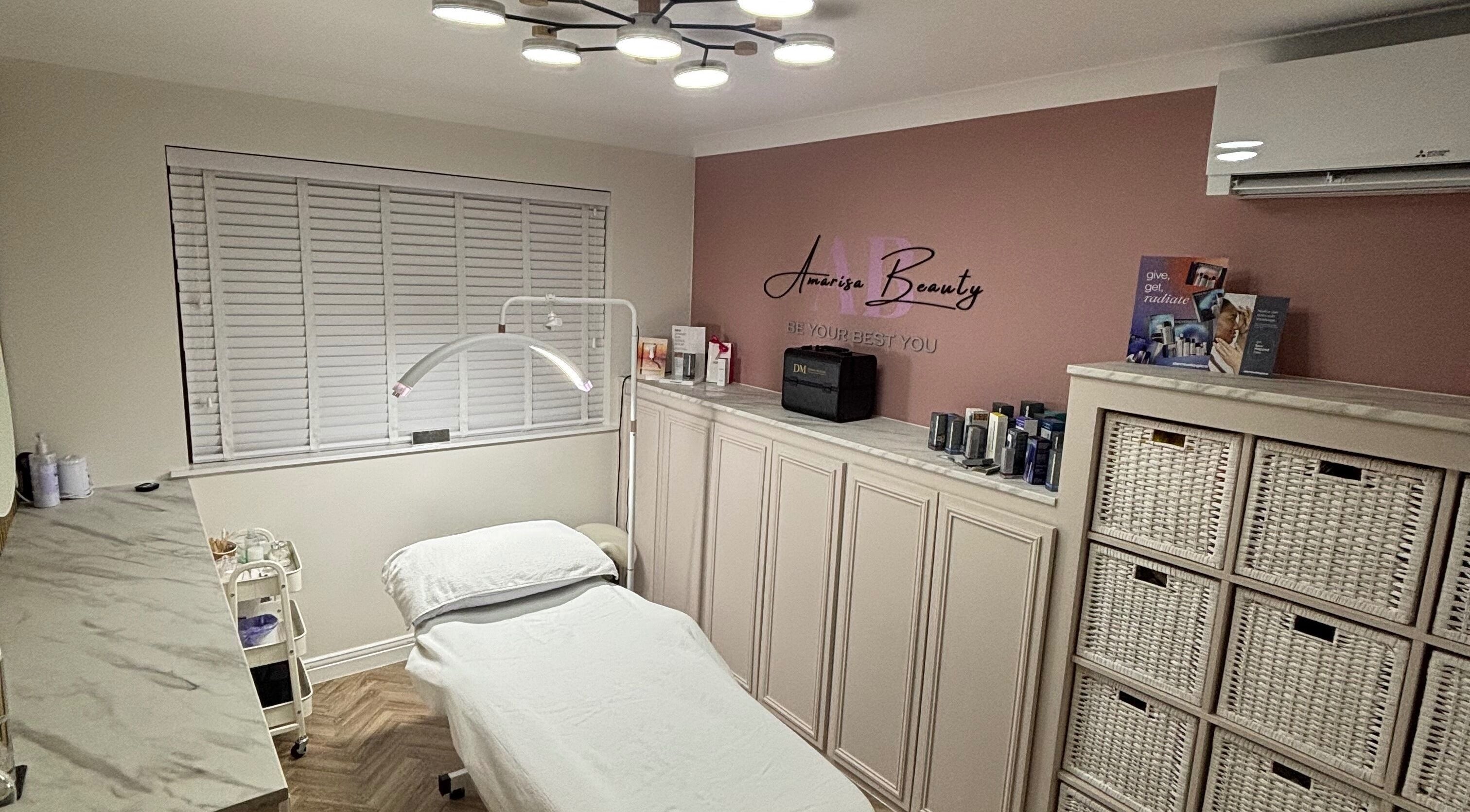 Amarisa Beauty treatment room in Berwick, England, GB with elegant decor and calming ambiance.
