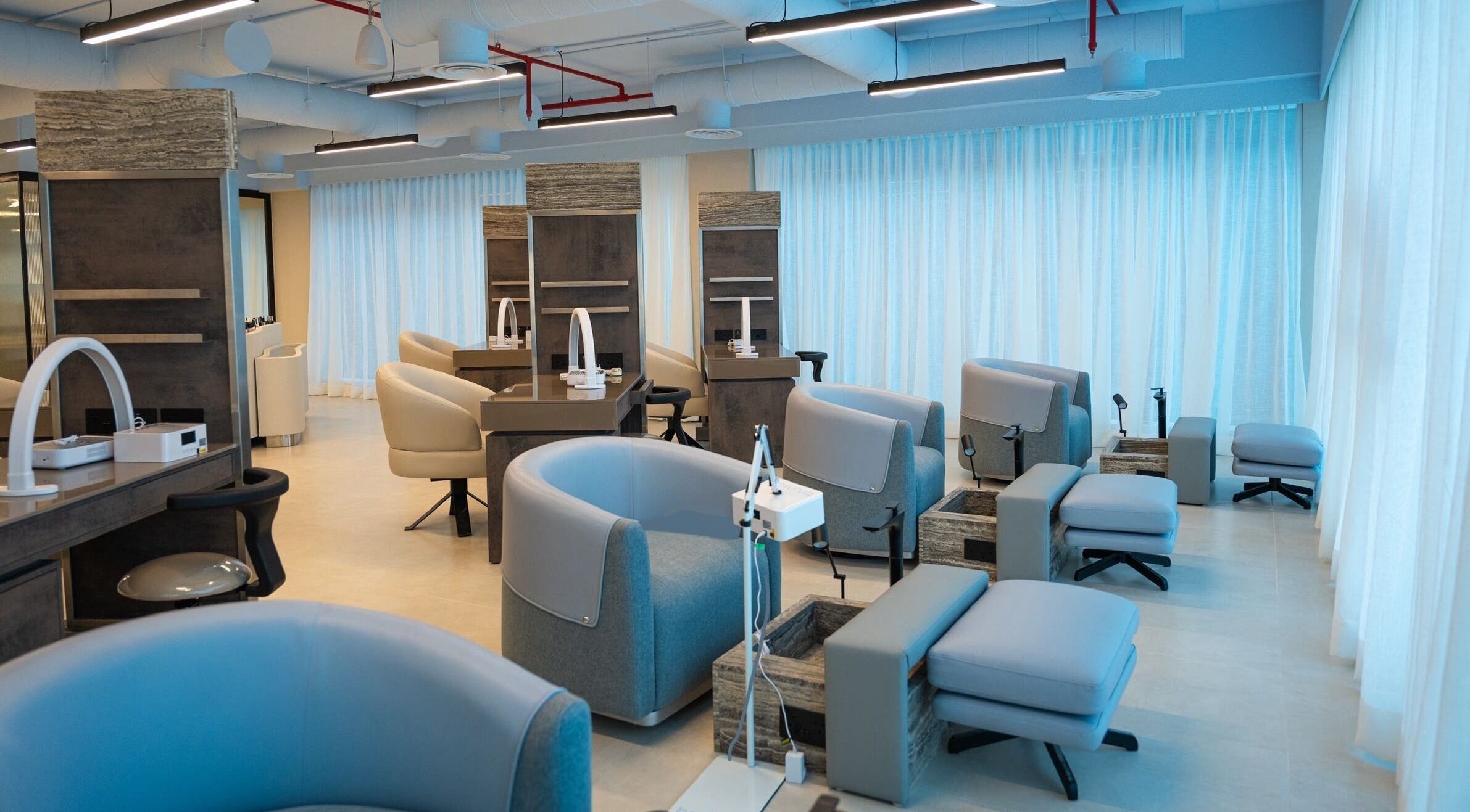 Chic interior of Amber Beauty Lounge I آمبر بيوتي لاونج, Al Khobar, Eastern Province, SA with stylish seating.