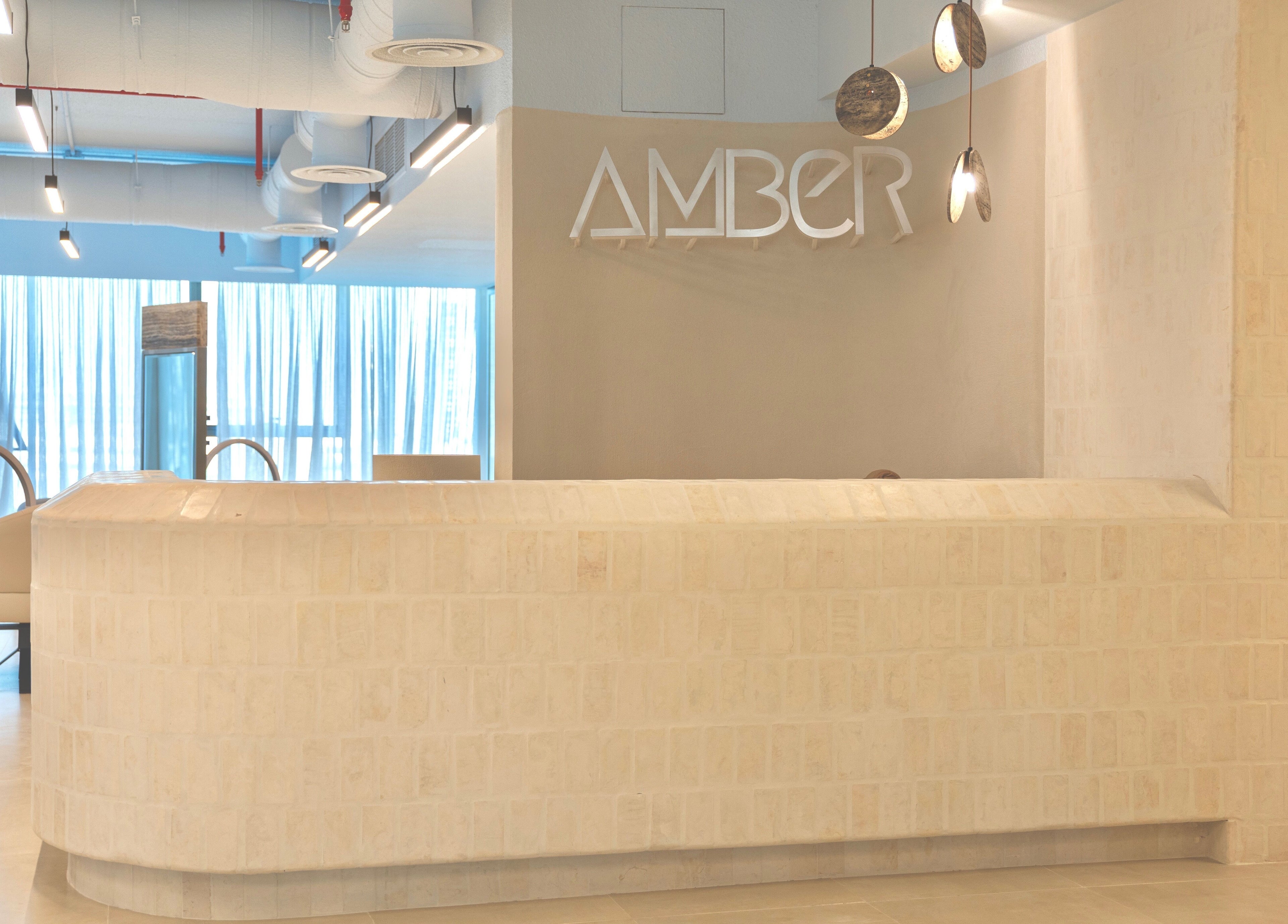 Reception area of Amber Beauty Lounge I آمبر بيوتي لاونج in Al Khobar, Eastern Province, SA with elegant decor.