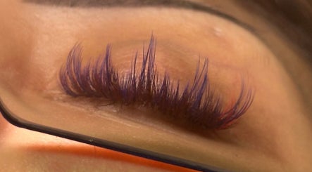 Violet eyelash extensions at Siren by Kara Rose, Albuquerque, New Mexico, US, enhancing lash beauty.