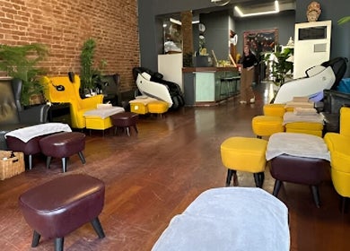Relaxing spa interior at Royal Foot Massage - Istanbul with massage chairs, İstanbul, TR.