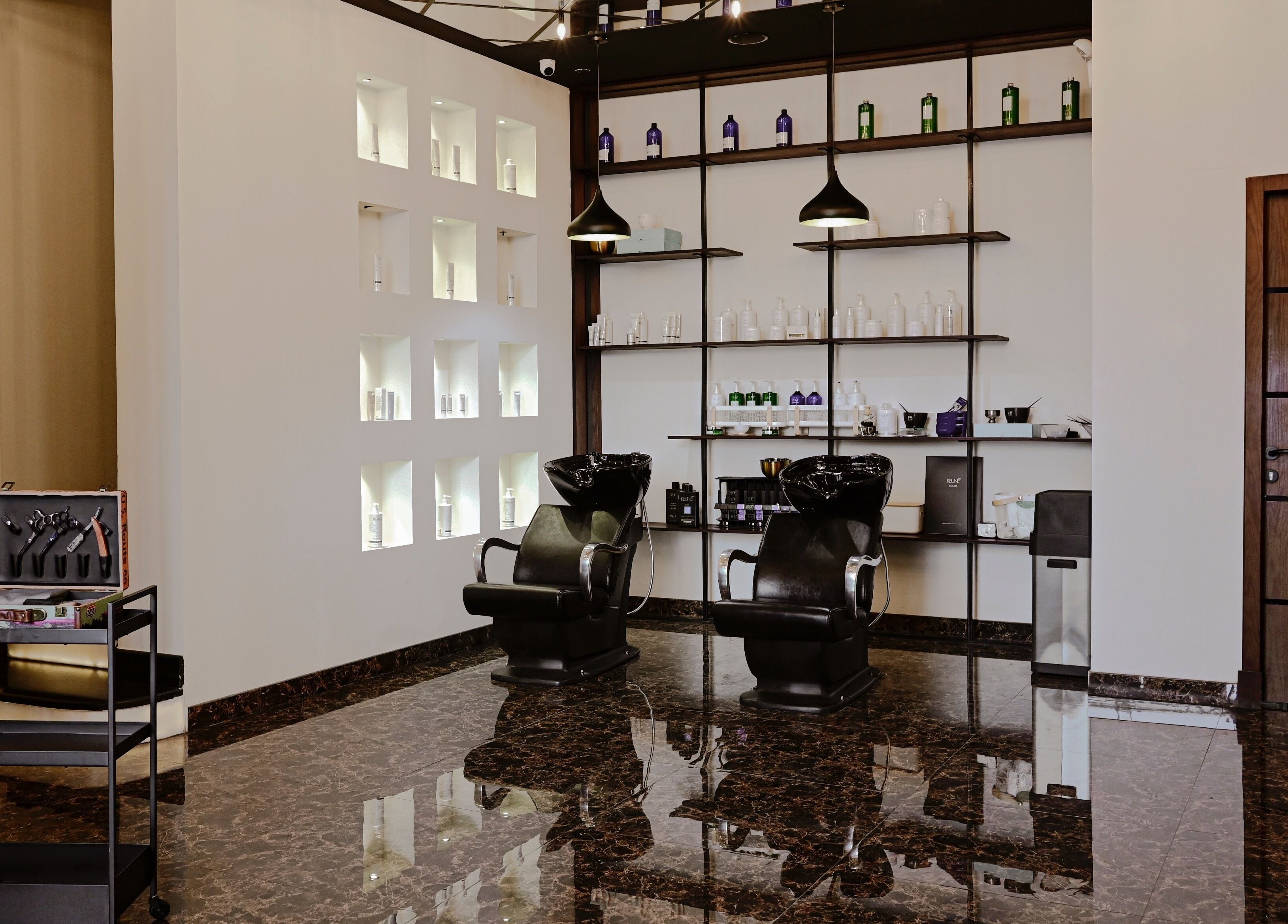 Elegant interior of Shavery Salon I شيفري للحلاقة in Al Khobar, Eastern Province, SA.