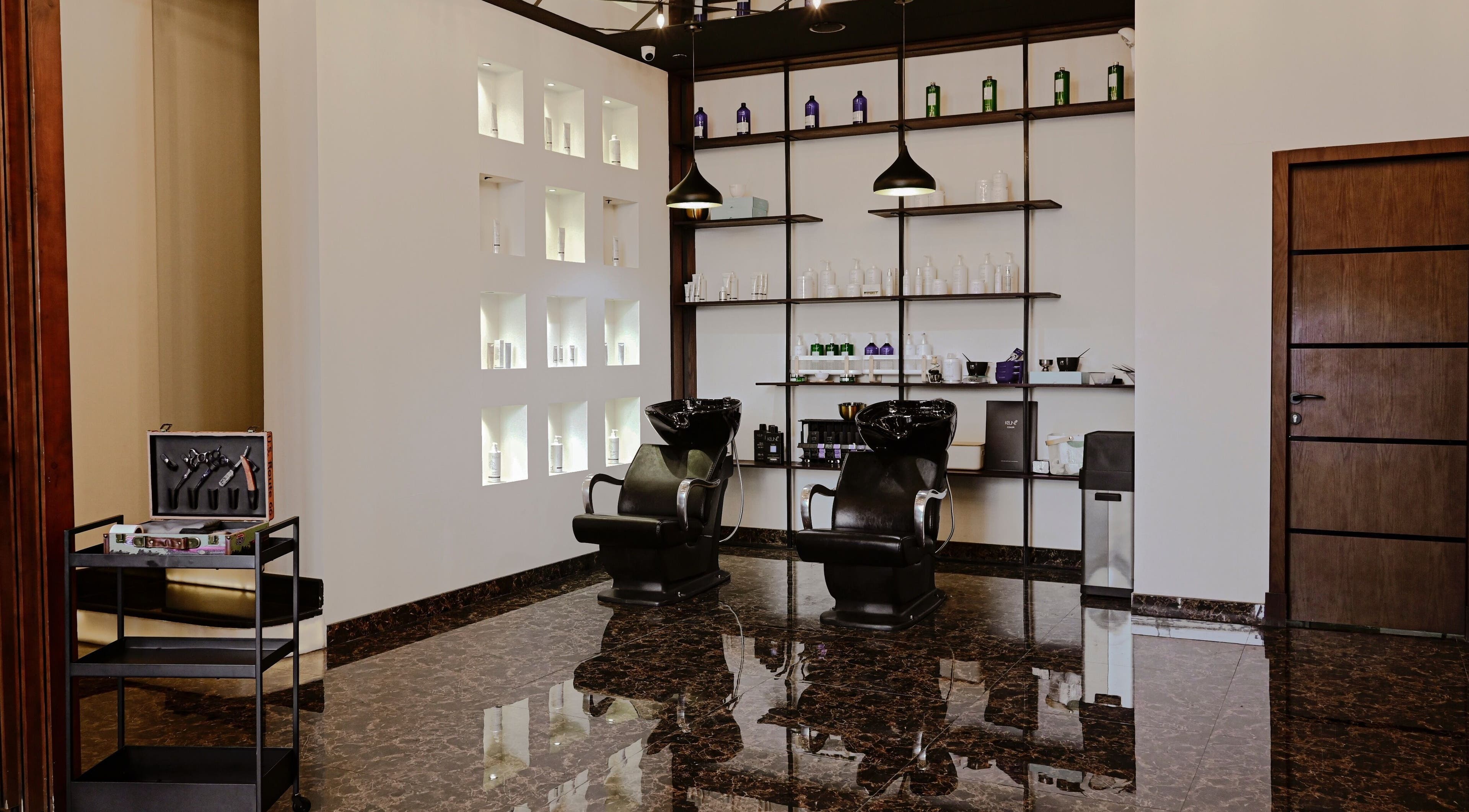 Elegant interior of Shavery Salon I شيفري للحلاقة in Al Khobar, Eastern Province, SA.