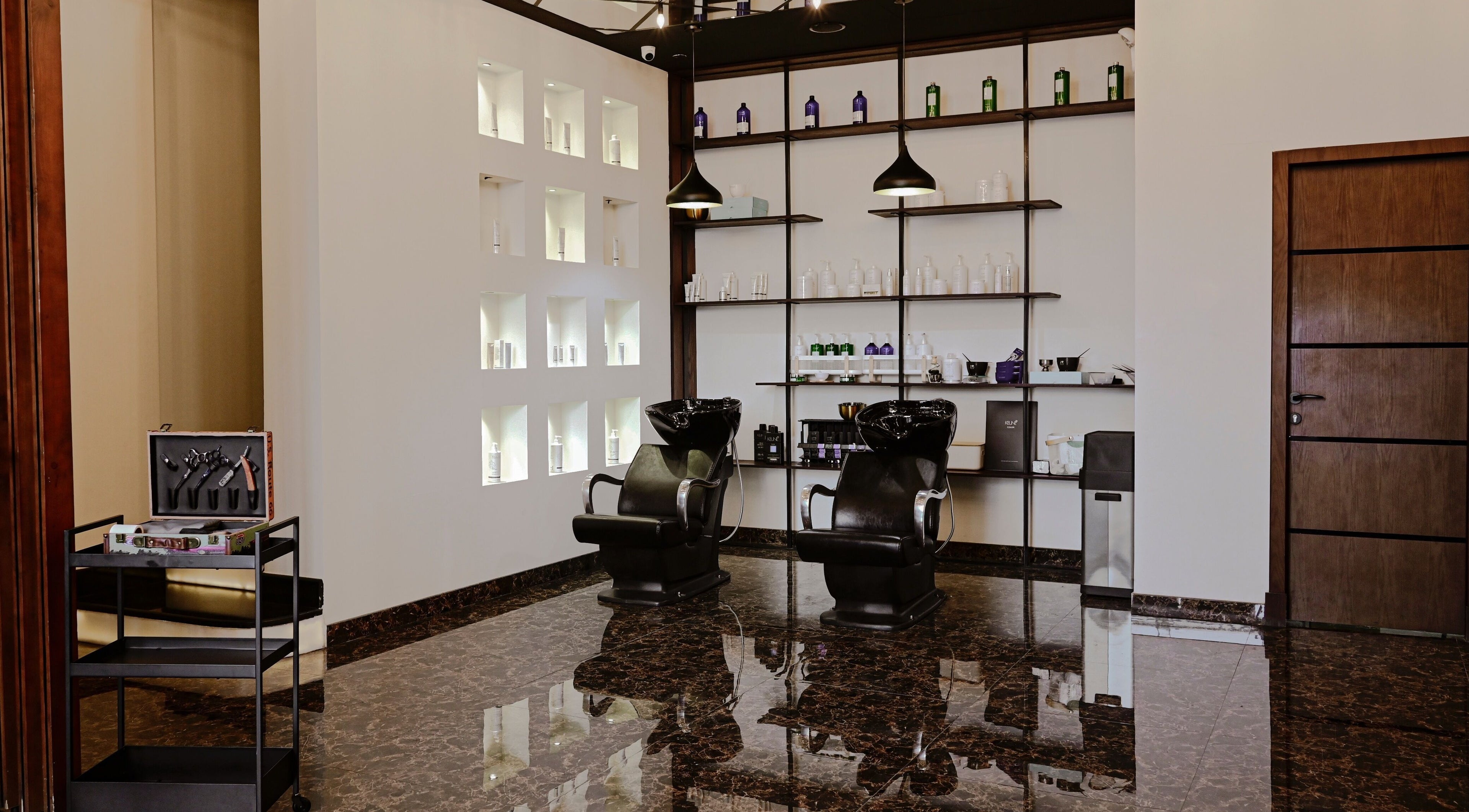 Elegant interior of Shavery Salon I شيفري للحلاقة in Al Khobar, Eastern Province, SA.