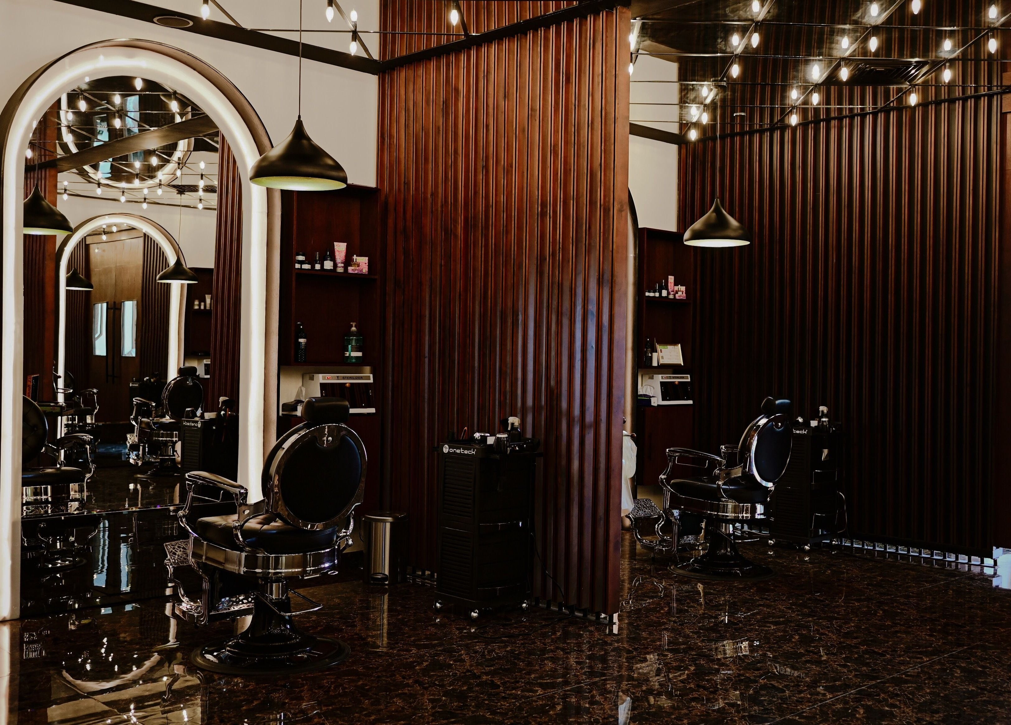 Sophisticated interior of Shavery Salon I شيفري للحلاقة in Al Khobar, Eastern Province, SA, with modern design.
