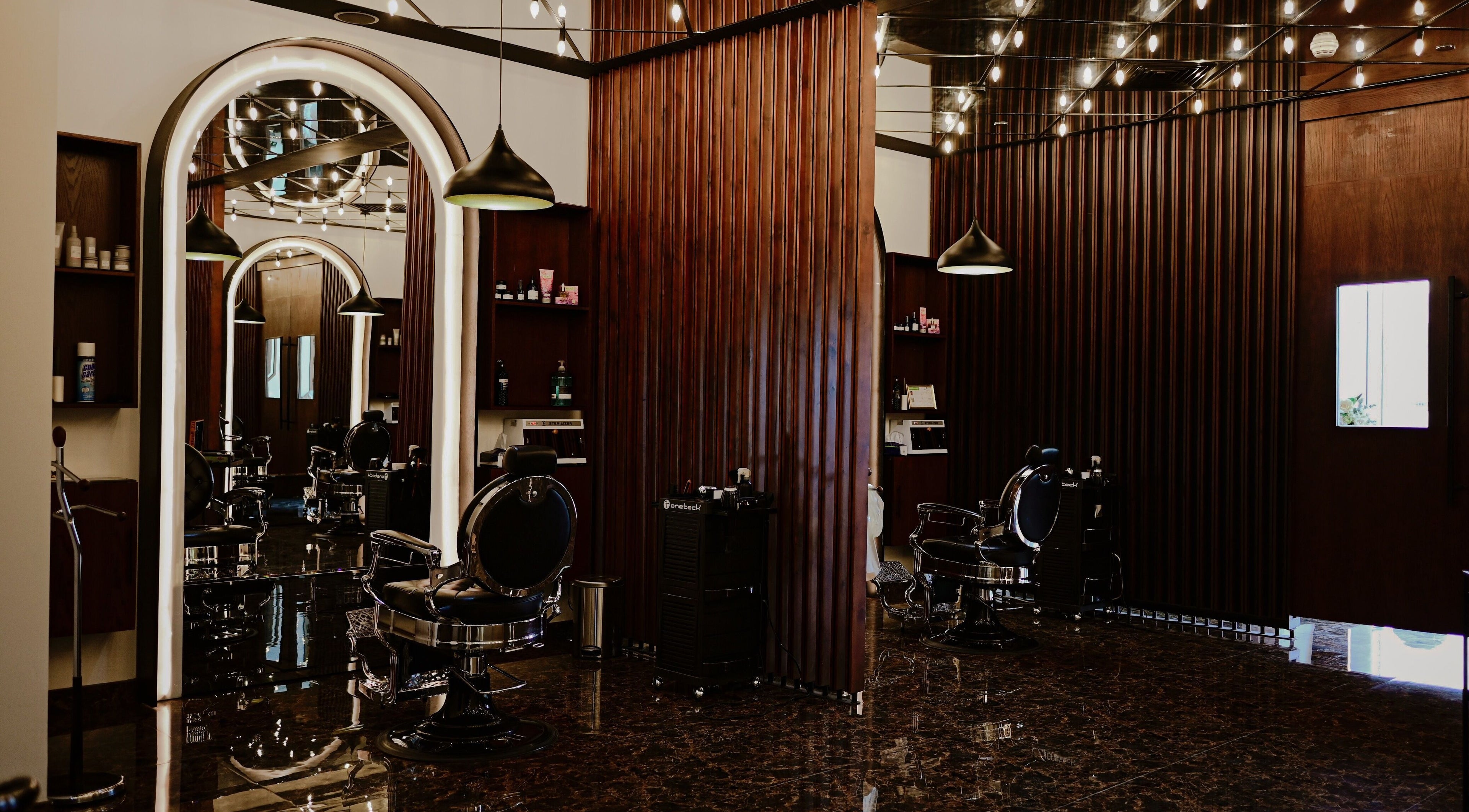 Sophisticated interior of Shavery Salon I شيفري للحلاقة in Al Khobar, Eastern Province, SA, with modern design.