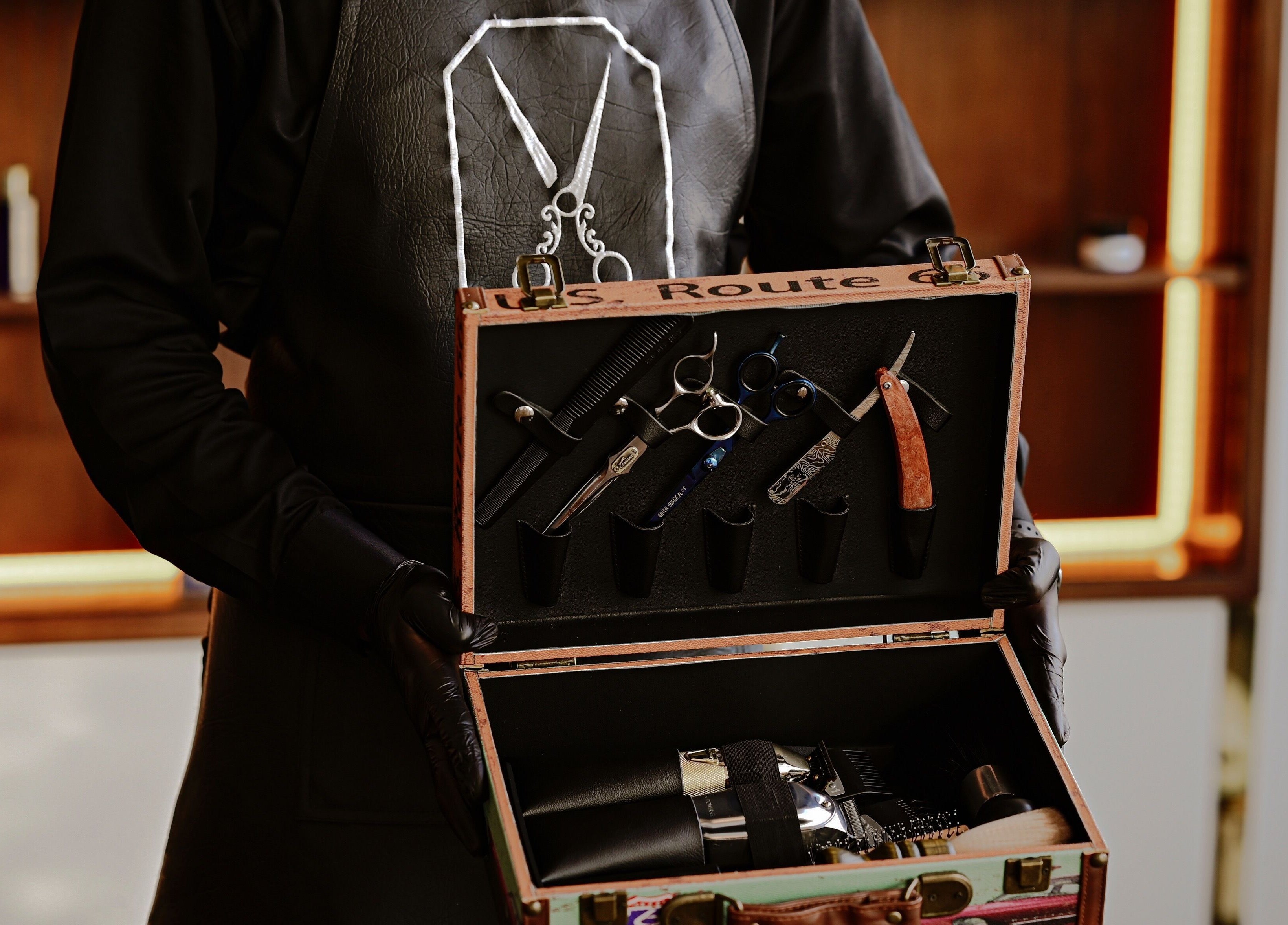 Professional grooming tools displayed at Shavery Salon I شيفري للحلاقة, Al Khobar, Eastern Province, SA.