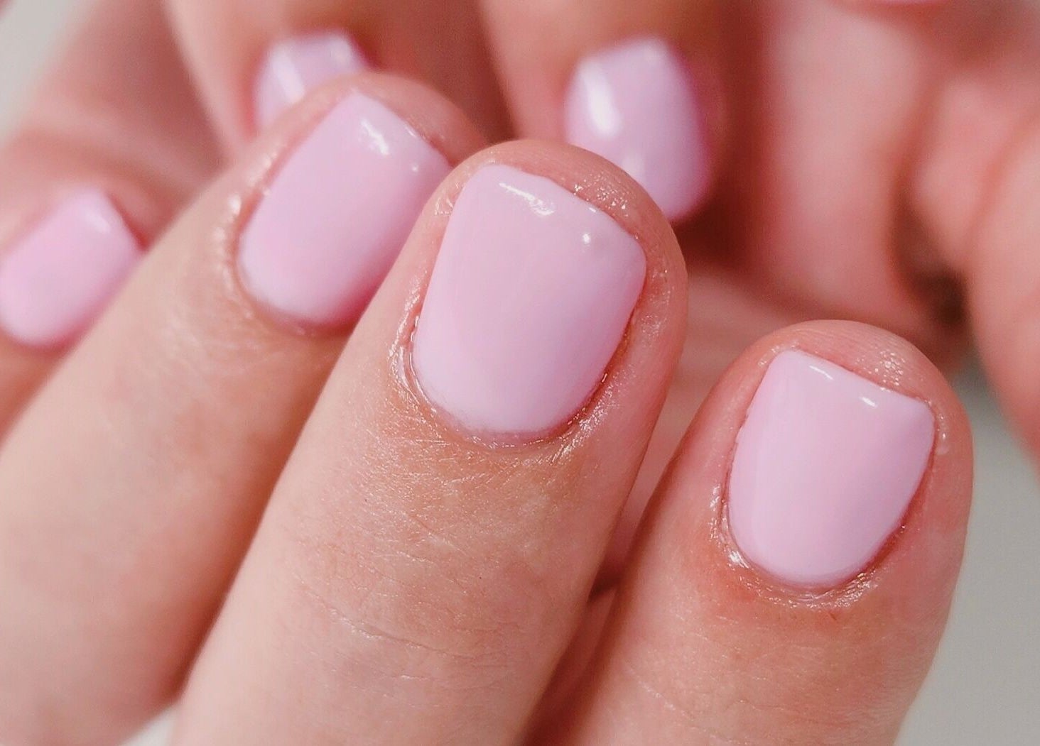 Freshly manicured pink nails at Tactical Nails in Landsborough, Queensland, AU