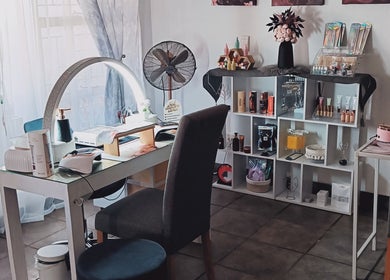 Elegant beauty station at Lumé Beauté, Centurion, Gauteng, ZA showcasing stylish decor and products.