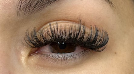 Closeup of lash extensions at Lash Extensions & Lip Infusions, Whittier, California, US.