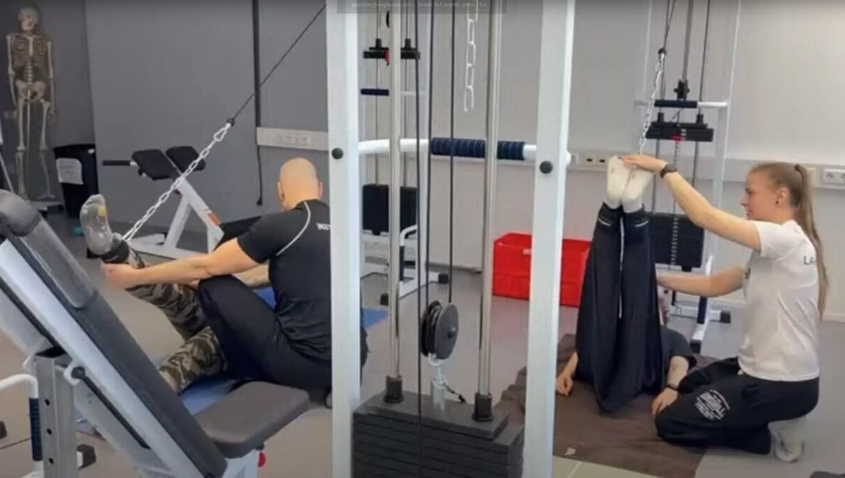 Fitness session at Lahe Tervis, Tallinn, Harju Maakond, EE featuring gym equipment and stretching exercises.