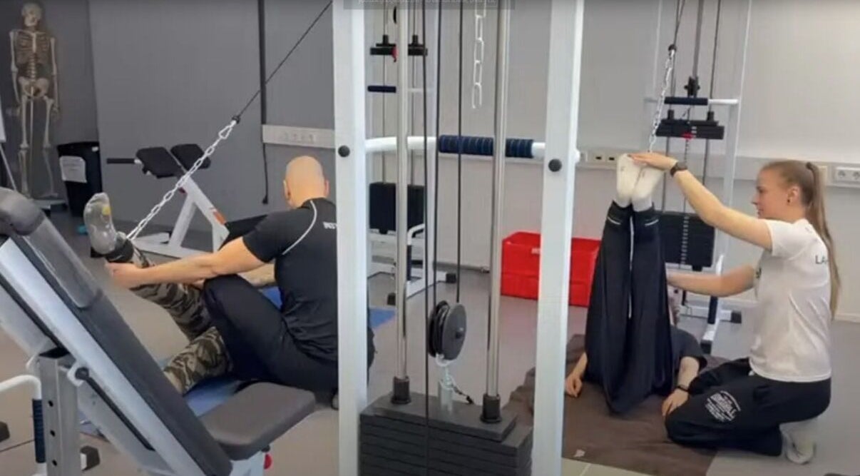 Fitness session at Lahe Tervis, Tallinn, Harju Maakond, EE featuring gym equipment and stretching exercises.