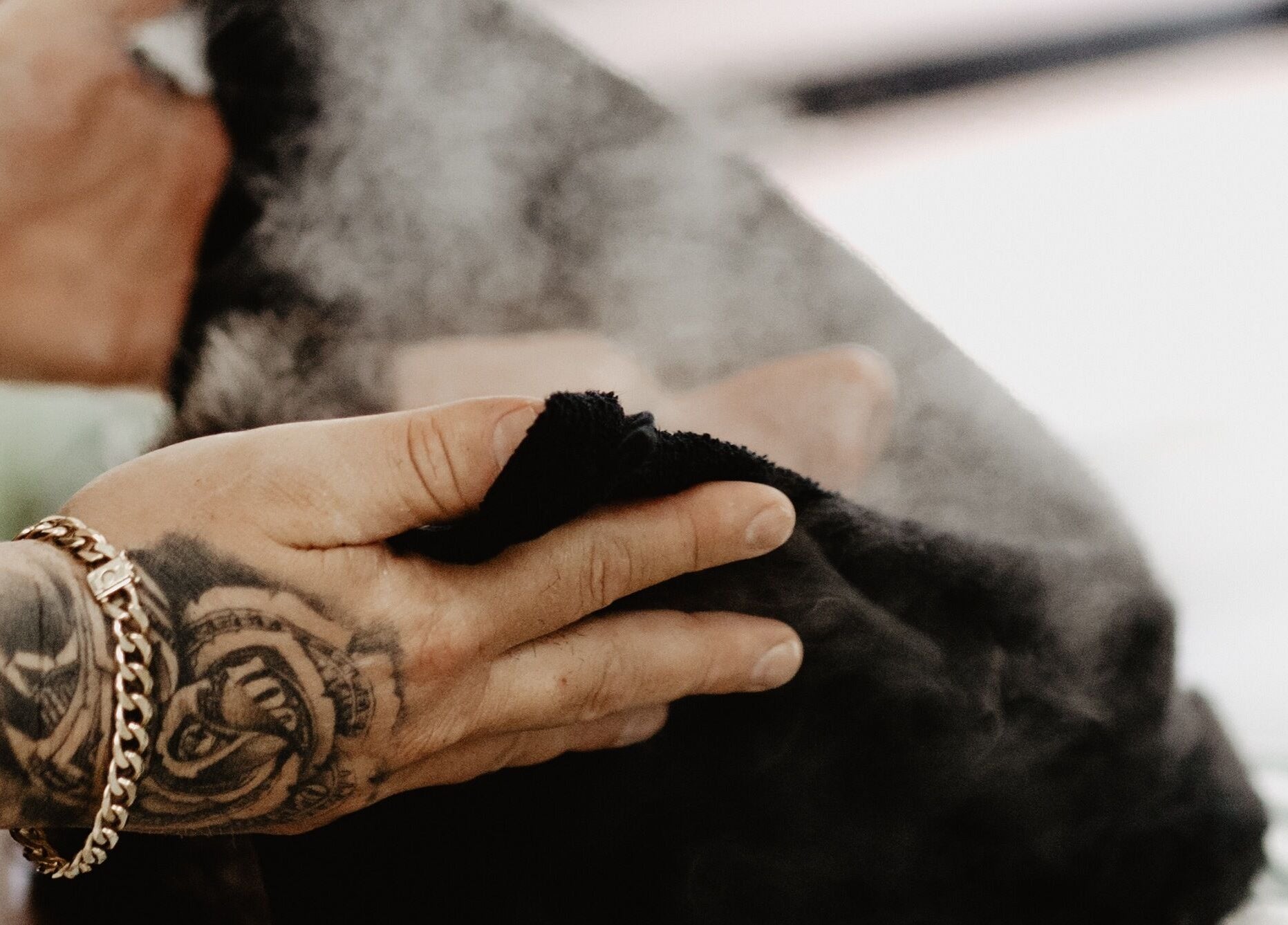 Steam towel treatment at Brooklyn Barbers Echuca, Echuca, Victoria, AU, enhances relaxation and grooming.