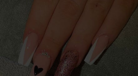 Elegant manicured nails with heart design at beautified by ella, Preston, England, GB.