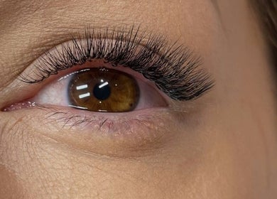 Close-up of expertly applied lashes at Pro Beauty Studio, London, England, GB.