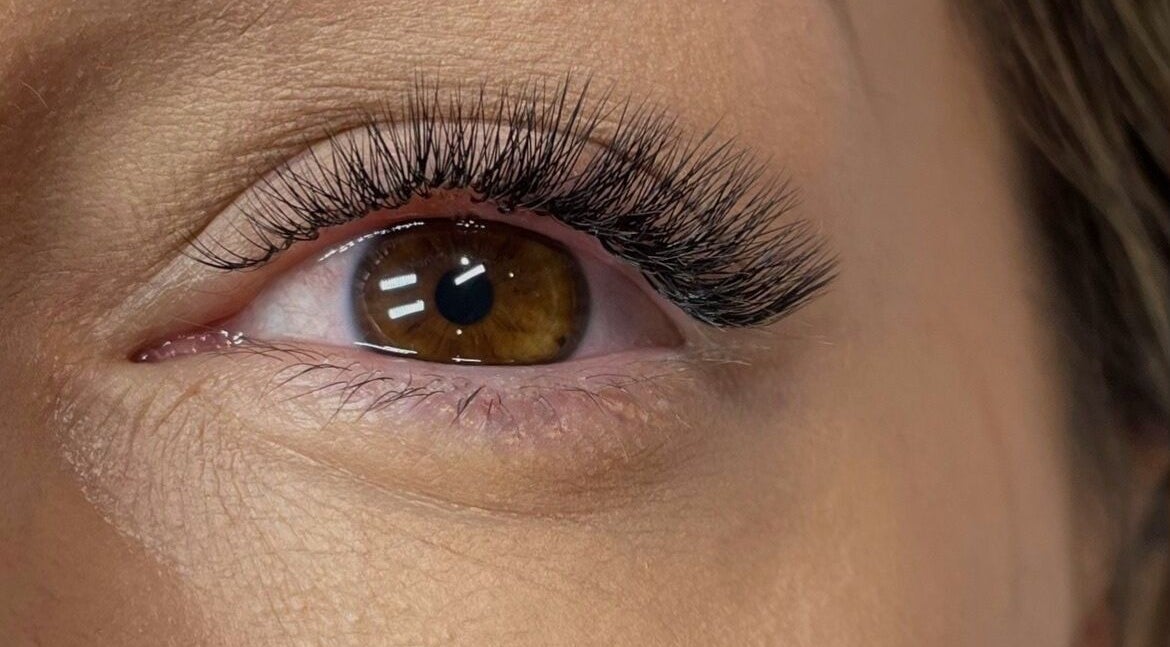 Close-up of expertly applied lashes at Pro Beauty Studio, London, England, GB.