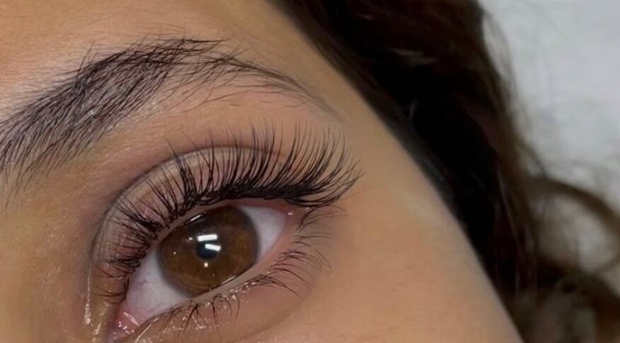 Close-up of styled lashes at Pro Beauty Studio in London, England, GB, showcasing expert beauty care.