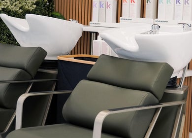 Elegant hair wash stations at Garcia Hair Lounge in London, England, GB offering premium comfort.