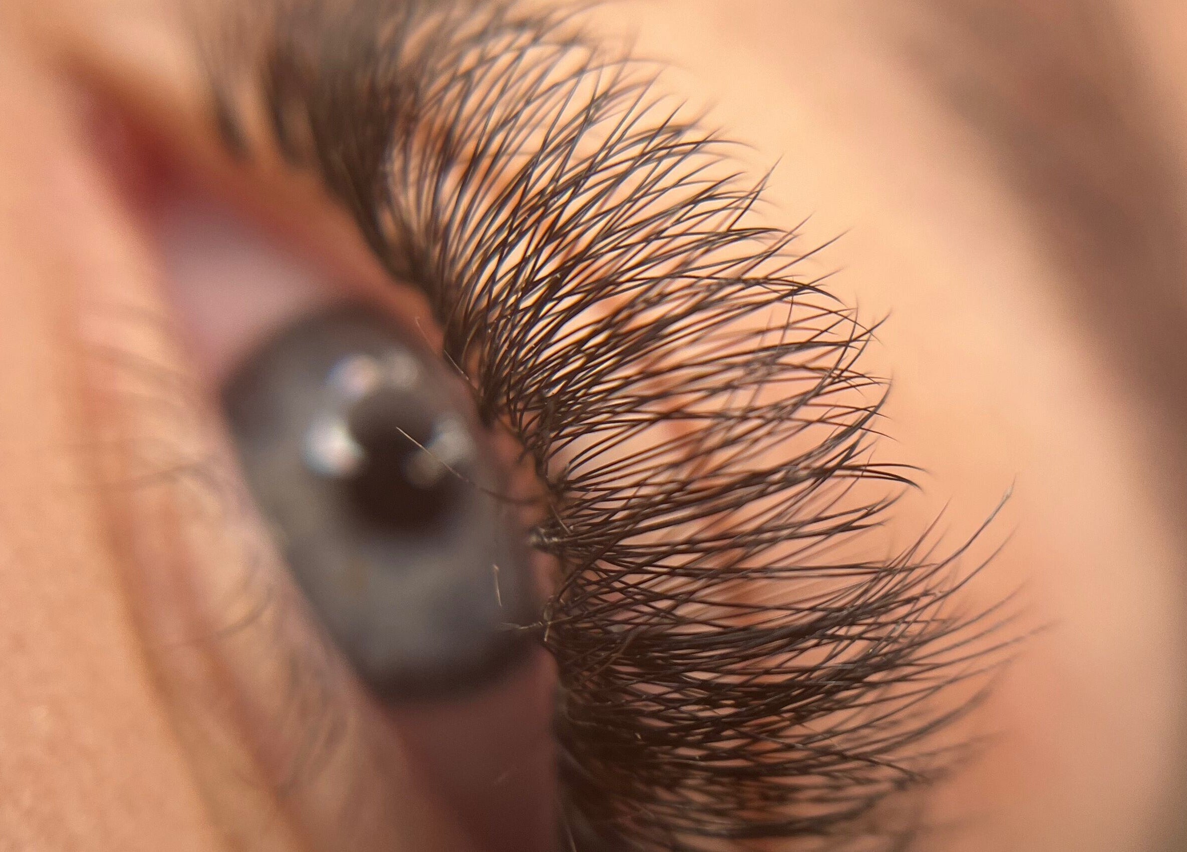 Close-up of lush eyelashes at Glow and Go, Harwich, England, GB for ultimate beauty care.