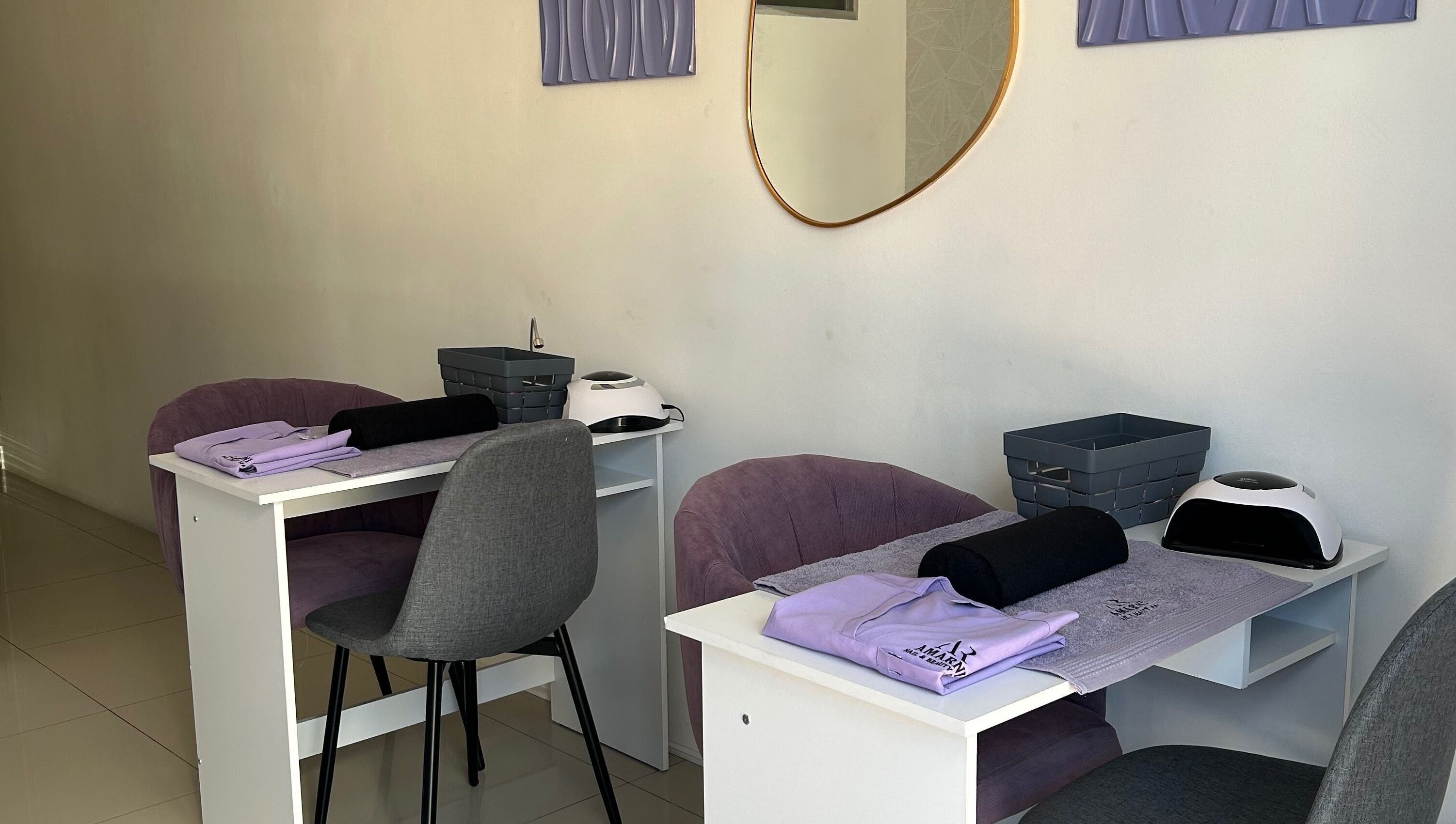 Manicure station at Amarni Nail & Beauty Spa, Cape Town, Western Cape, ZA, offering a serene beauty experience.