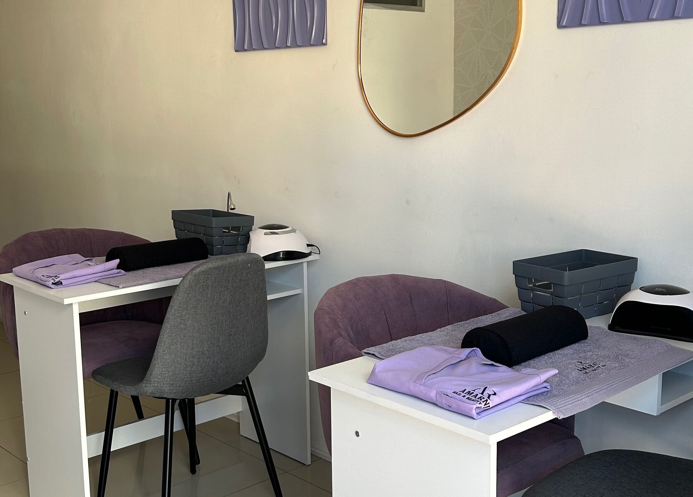 Manicure station at Amarni Nail & Beauty Spa, Cape Town, Western Cape, ZA, offering a serene beauty experience.