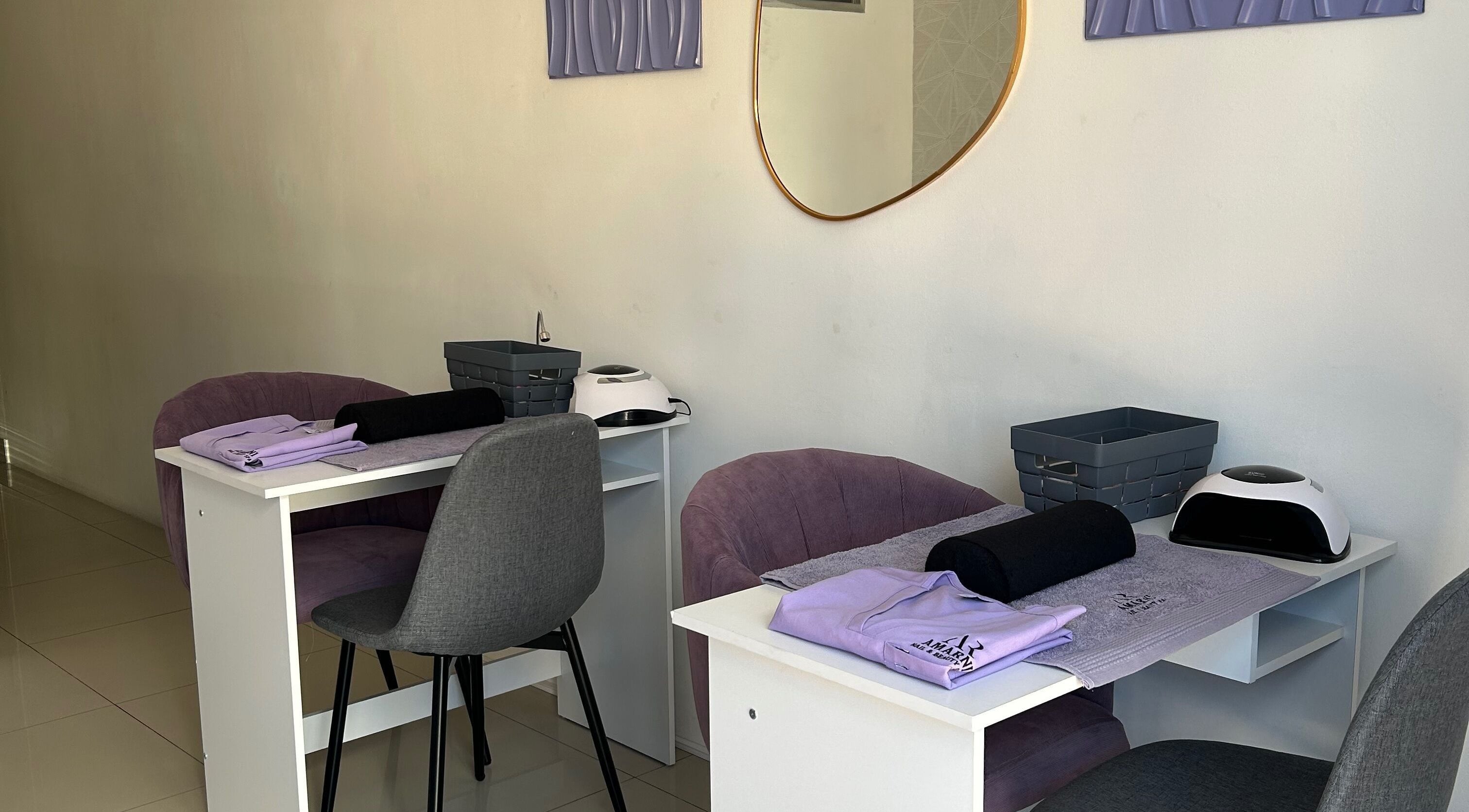 Manicure station at Amarni Nail & Beauty Spa, Cape Town, Western Cape, ZA, offering a serene beauty experience.