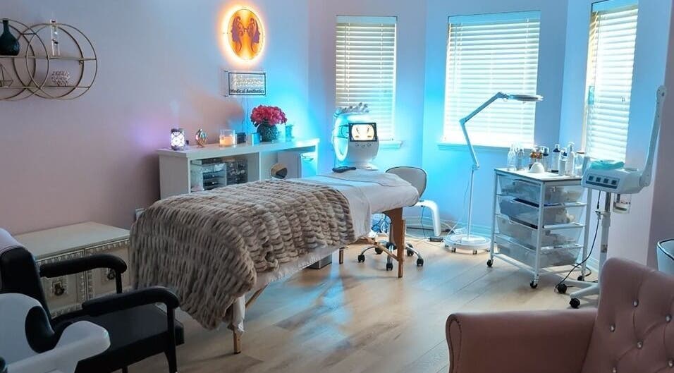 Cozy treatment room at Redefine Medical Aesthetics West Kelowna, West Kelowna, BC, CA, offering a relaxing ambiance.