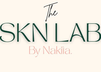 Logo for Faces by Nakita x The Skn Lab, located in Couva, Couva, TT. Elegant green and pink typography.