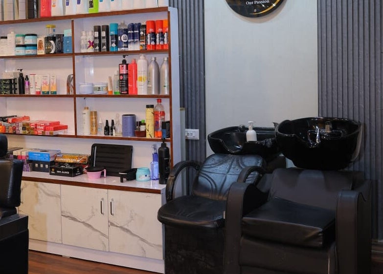 Modern salon interior at Naturā Unisex Salon in Pune, Maharashtra, IN showcasing luxurious hair wash station.