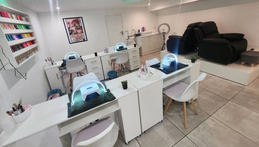Bright nail studio at 50 Shades of Beauty and Slimming in Cape Town, Western Cape, ZA, featuring modern decor.