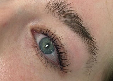 Close-up of enhanced eyelashes at Glam By Grace, Kings Langley, England, GB.