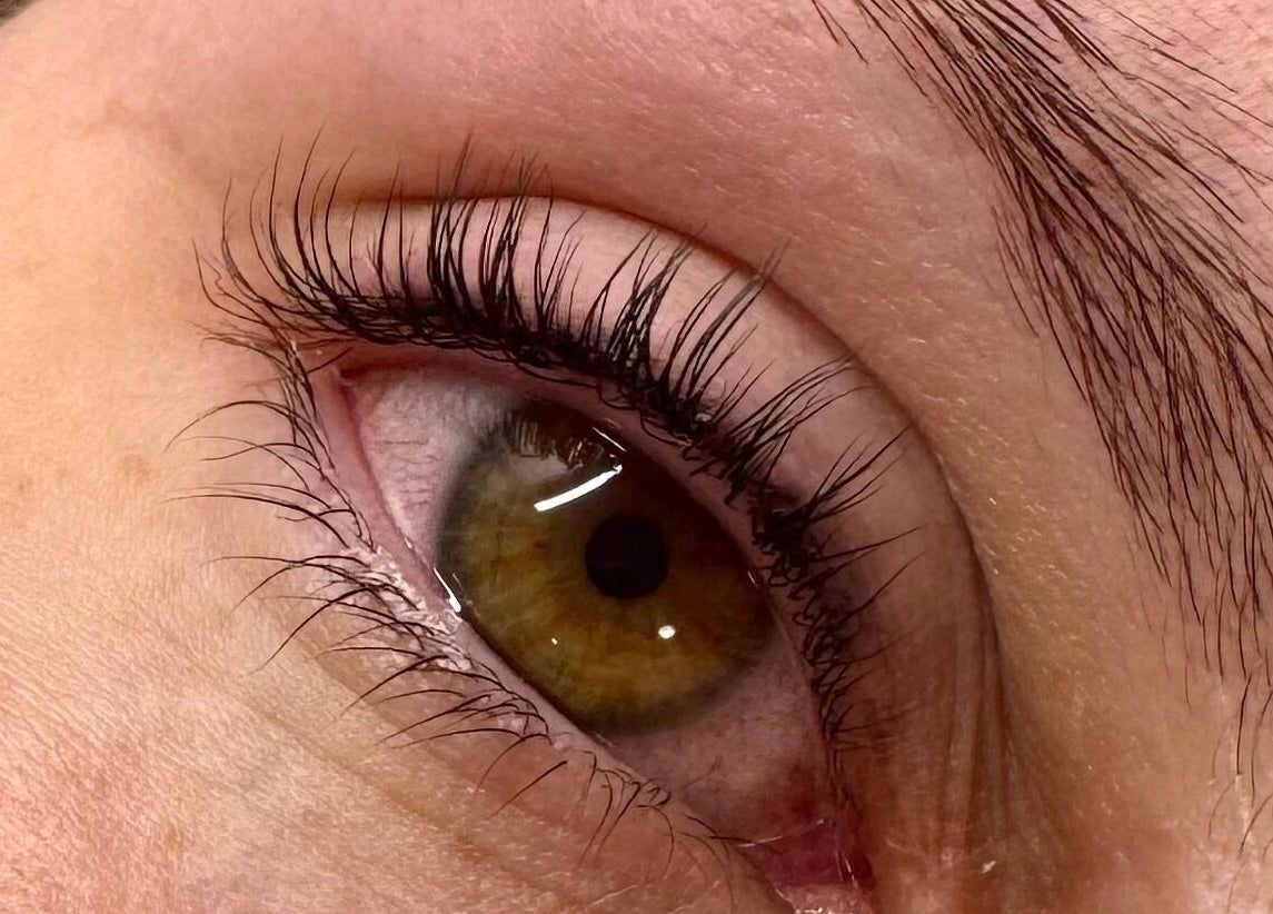 Close-up of beautifully enhanced lashes at Utopia Beauty Farnham, Farnham, England, GB.