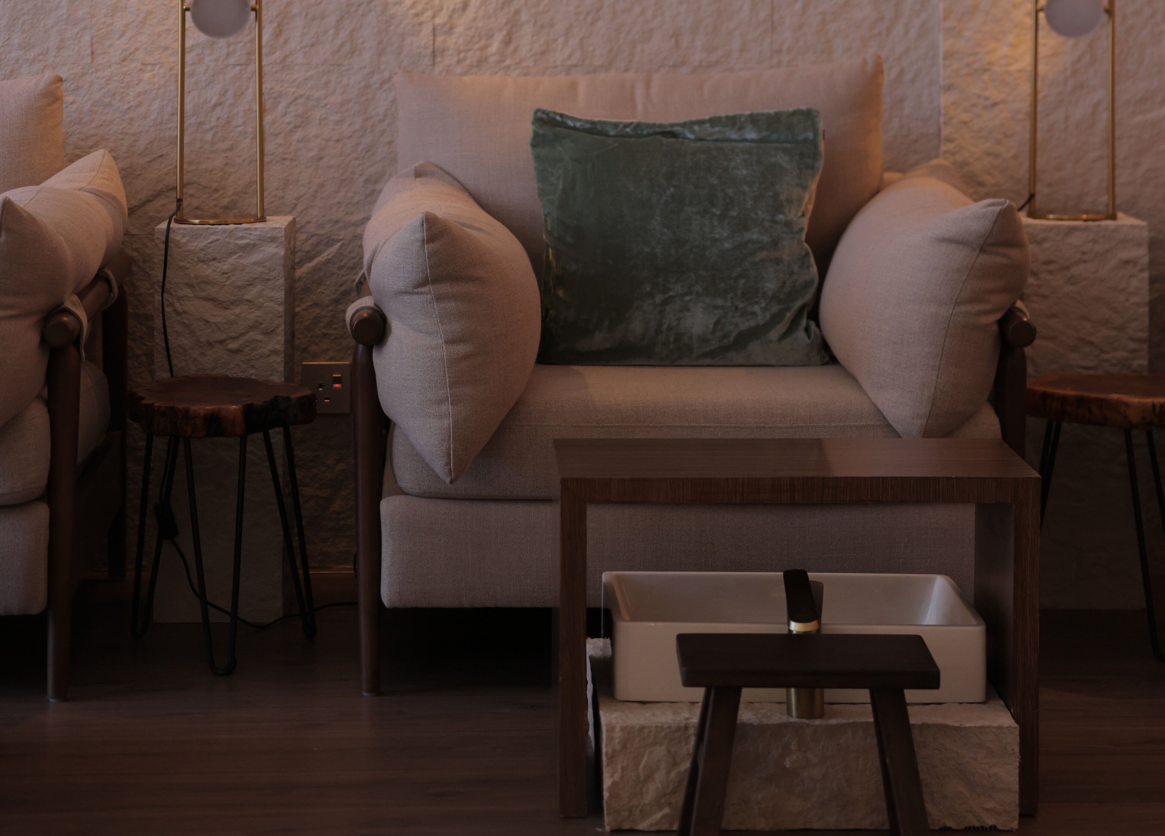 Elegant seating area at Calm Spa, Riyadh, Riyadh Province, SA offers comfort and relaxation.