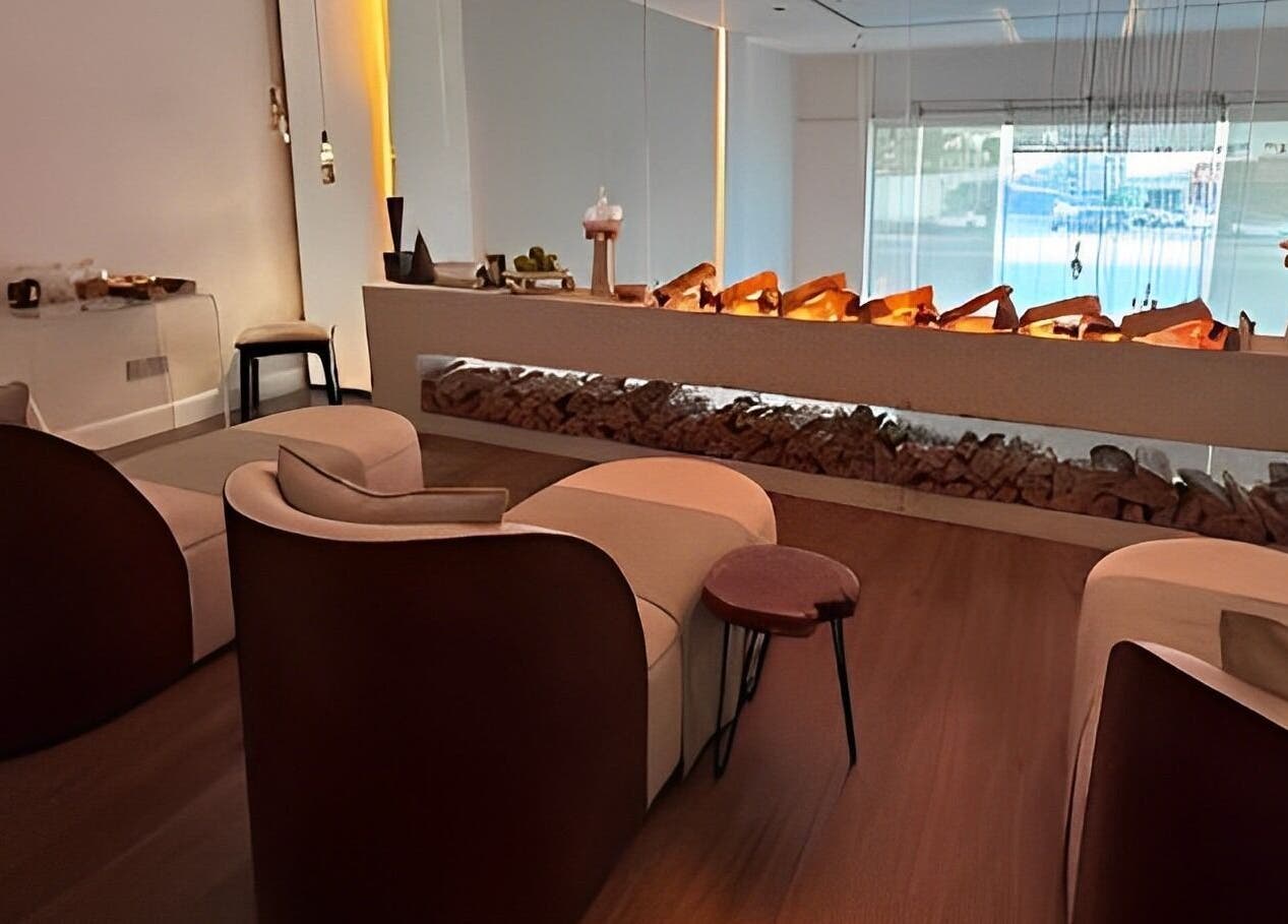 Luxurious seating area at Calm Spa, Riyadh, Riyadh Province, SA, offering a tranquil wellness environment.