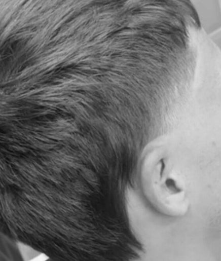 Close-up of a stylish men's haircut at Jack Nolan Hair, County Wicklow, IE.