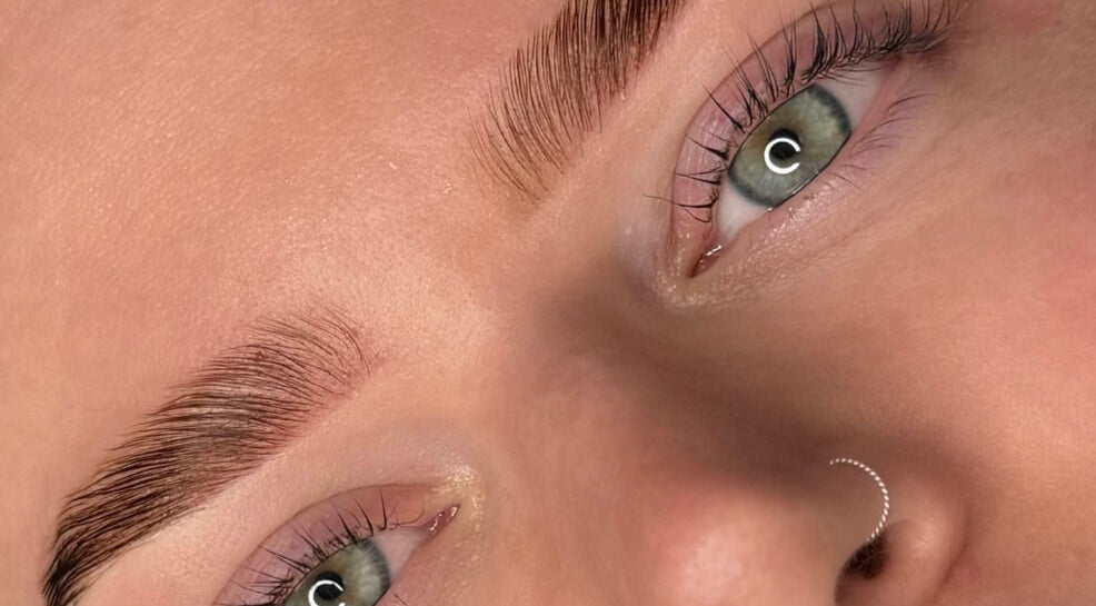 Beautifully shaped eyebrows at Ocean Sinclair Brows, Elgin, Scotland, GB.