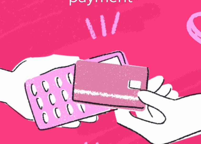 Digitale betaling bij Rainha Da Lua Skincare Wanica, Houttuin, Wanica District, SR met roze achtergronden.