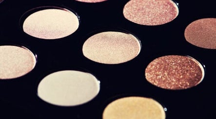 Close-up of eyeshadow palette at Neela's Beauty Kitchen, Edinburgh, Scotland, GB.