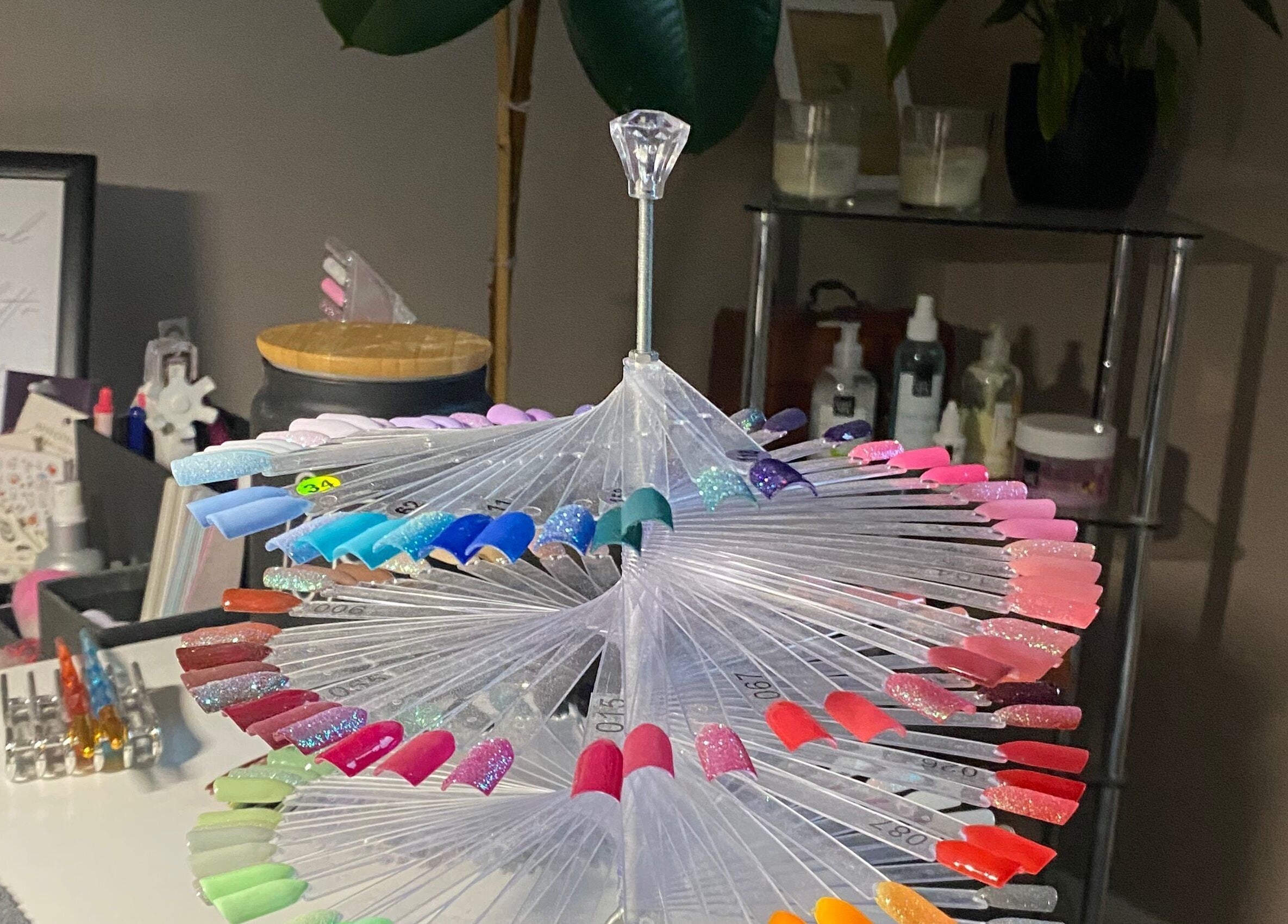 Colorful nail palette at SofiNails (Home-based studio), Edinburgh, Scotland, GB showcasing vibrant options.