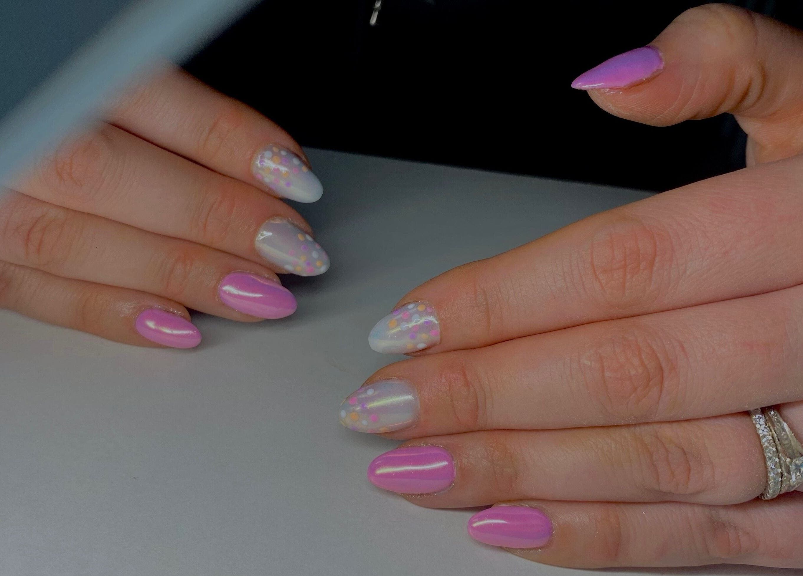 Detailed nail art at SofiNails (Home-based studio), Edinburgh, Scotland, GB, showcasing vibrant designs.