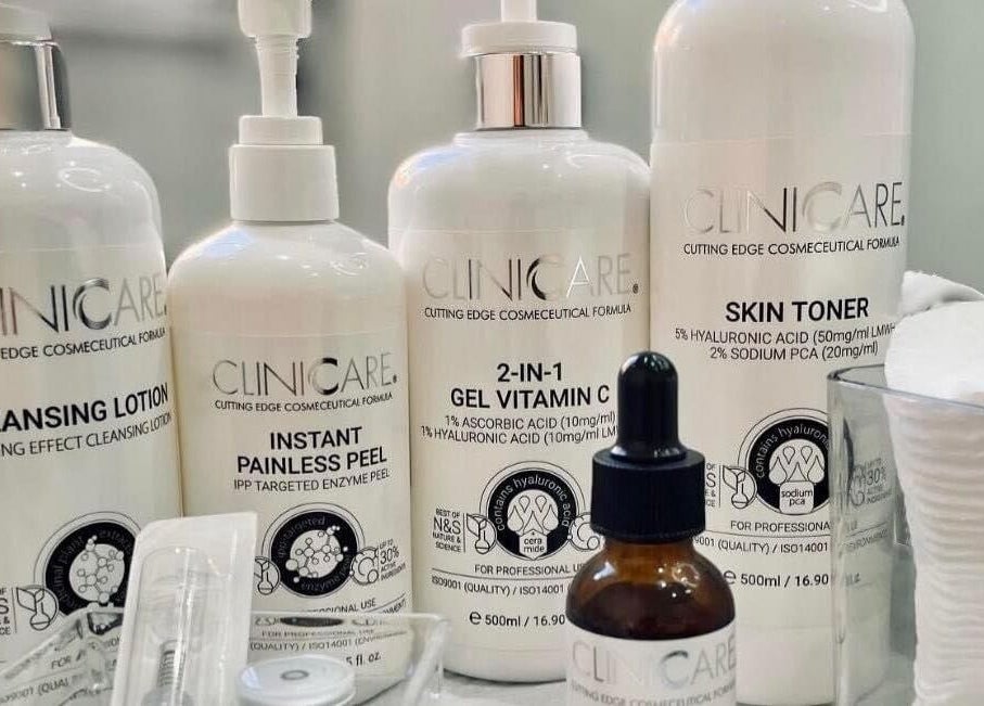 High-end skincare products displayed at Eunoia holistic beauty in Hull, England, GB.