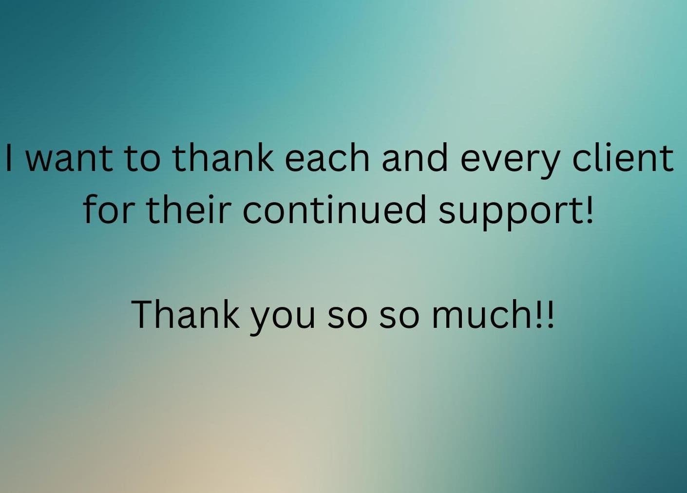 Client thank you message from MODI Healing + Massage, Roberts Creek, British Columbia, CA.