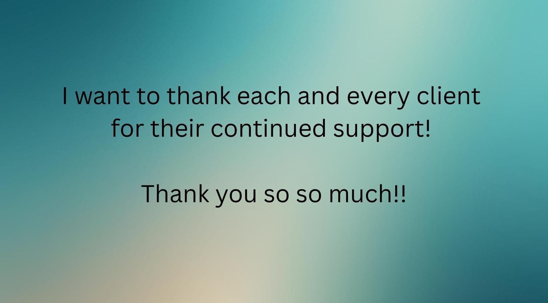 Client thank you message from MODI Healing + Massage, Roberts Creek, British Columbia, CA.