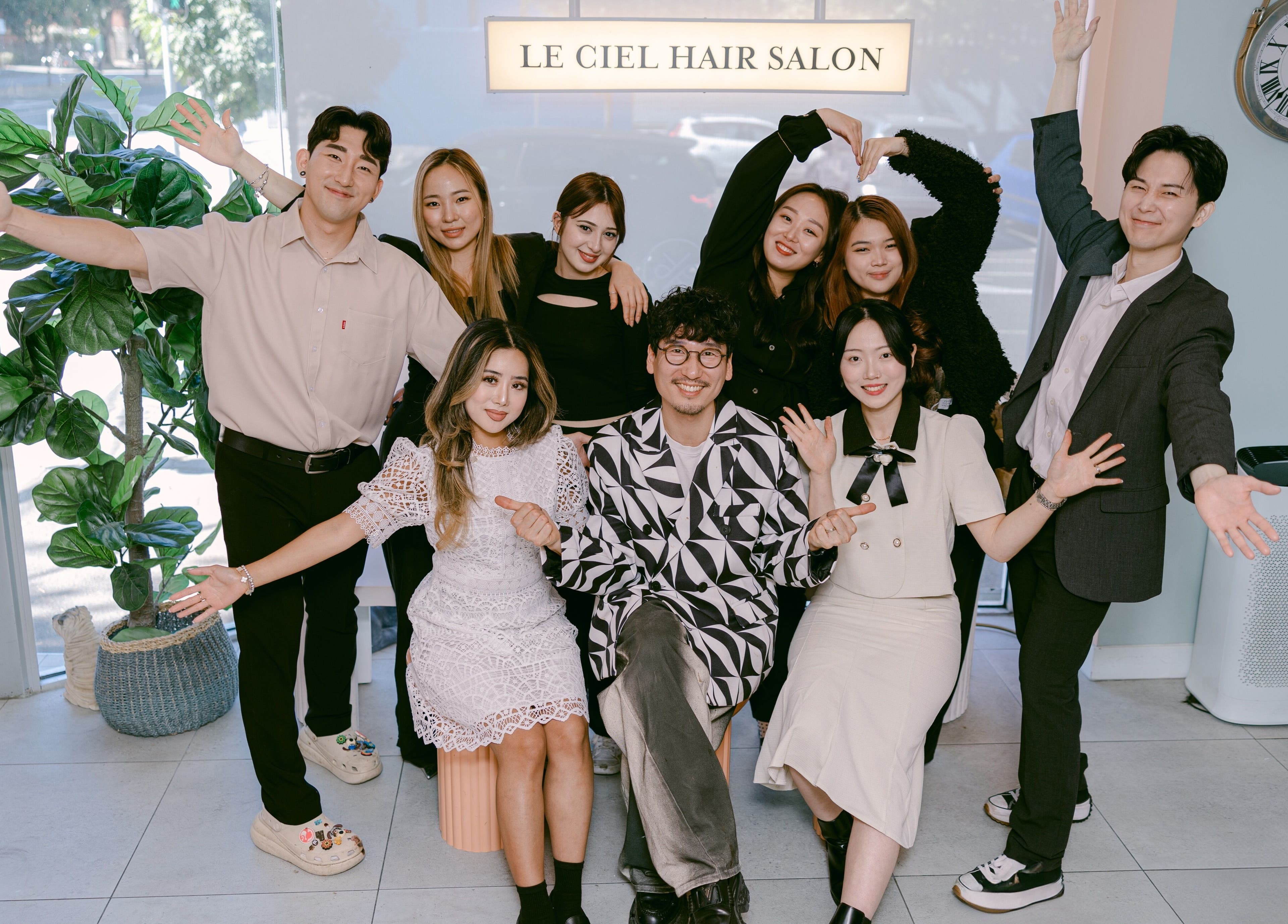 Friendly team at Le Ciel Salon in Carlton, Victoria, AU, showcasing a welcoming atmosphere.