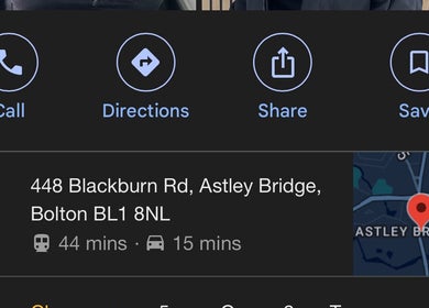 Location map for The Curl Gurl at 448 Blackburn Rd, Astley Bridge, Bolton, England, GB.