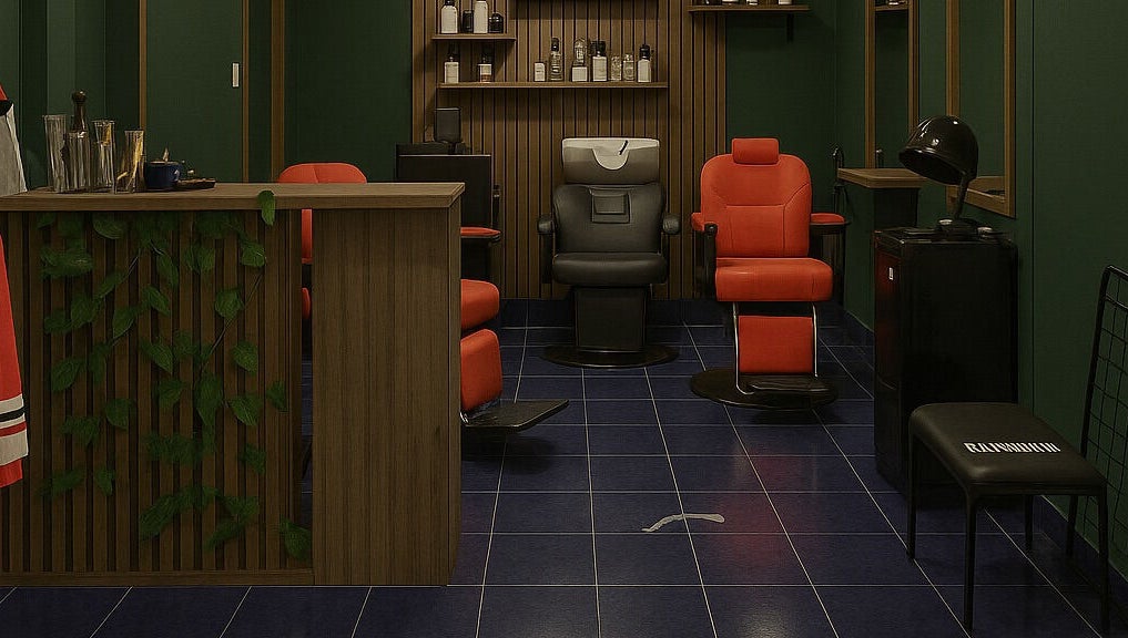 Interior elegante de Barberia Kingsmancut en Tuluá, Valle Del Cauca, CO con sillones rojos y decoración moderna.