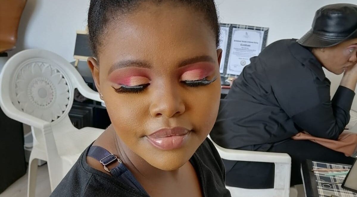 Beautiful makeup session at Tranquil House of Elegance Beauty/Academy, Roodepoort, Gauteng, ZA.
