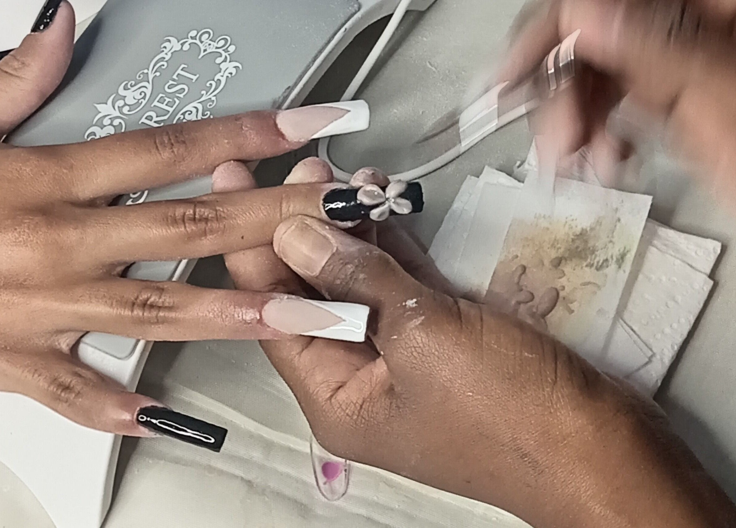 Intricate nail art design at Tranquil House of Elegance Beauty/Academy in Roodepoort, Gauteng, ZA.