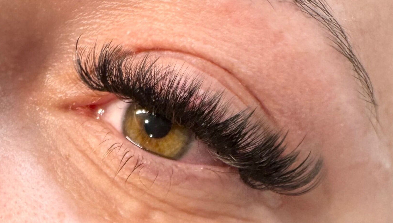 Close-up of enhanced lashes at Lash and Browtique, Nuthall, England, GB, showcasing expert styling.